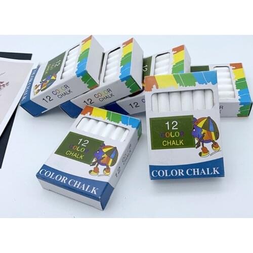 Blackboard Utensils 12 Dustless White Chalk Children Learning To Paint Graffiti White Color Chalks for Teacher Teaching