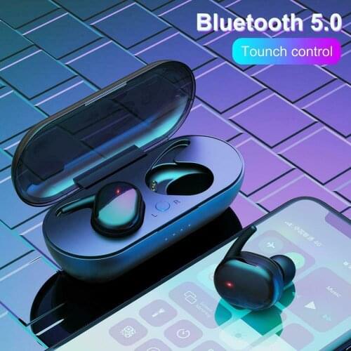 Tws Fingerprint Touch Bluetooth 5.0 Earphones Hd Stereo Wireless Headphones Ipx5 Waterproof Noise Cancelling Gaming Headset