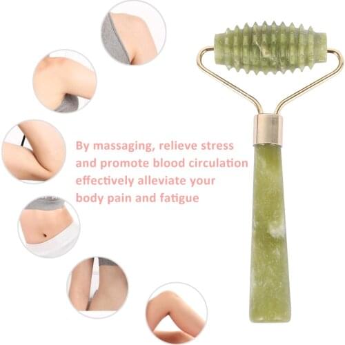 Jade Roller Stone Facial Massage Roller Skincare Tool for Face Eye Face Neck Natural Massager Beauty Slimming Makeup Tool