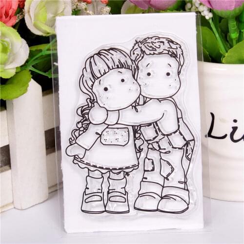 New girl boy cartoon pattern Stamp Scrapbooking Alphabet Stamp Embossing Craft making Silicone Transparent Stamps