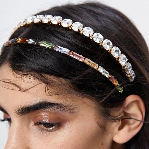 The New Alloy Rhinestone Headband Classic Manual Pearl Hair Bands For Women Europe And America Simple Popular Holiday Party Hair
