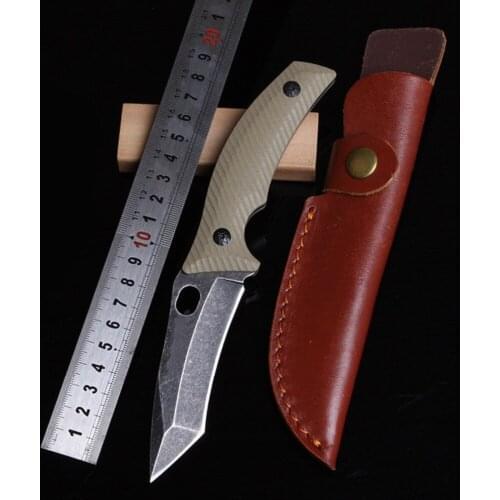 Free shipping the latest High hardness of fixed blade outdoor survival tools sharp knife G10 handle Camping survival knife