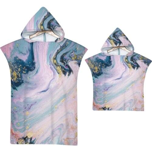 New Printed Marble stripes Bath Beach Towel Microfiber Fabric Changing Bathrobe Cloaks Hooded Swimming Pool Gym Fitness Towels