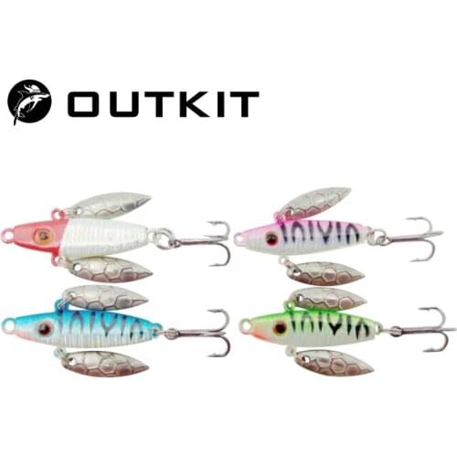 OUTKIT Ice Winter Fishing Metal Reflective Lead Fish Fishing Lure 5cm 7g Swimbait Iron Plate Sink Bait Fishing Tackle