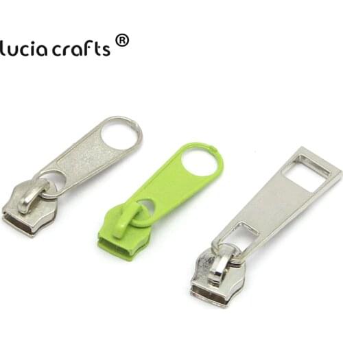 SALE!Lucia crafts 5pcs/10pcs Silver/Green Zipper Head Zipper Sliders Zip Repair Kit Replacement DIY Sewing Accessories G0604