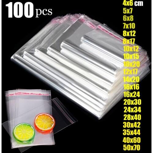 Clear Self adhesive bag Plastic Cello Cellophane Self Sealing Small Bag For Gift Candy Packing Resealable OPP Cookie Package Bag
