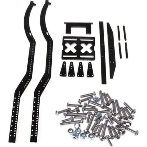 RCTOYFUN Black Metal Defender Car Frame Spare Part Set For 1:10 RC Crawler Car Axial SCX10 RC4WD D90 JK