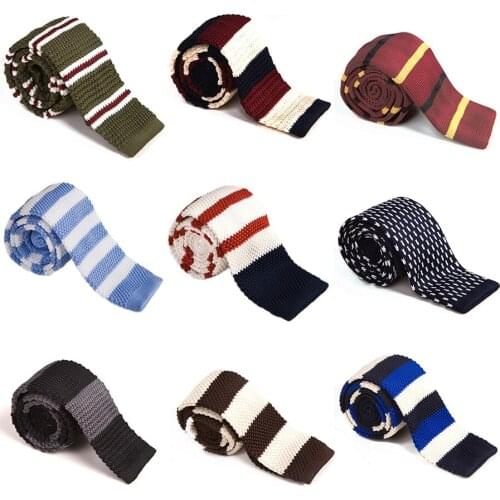 Ricnais 5.5cm Knitted Slim Ties Plain Casual Ties For Men School Accessories Ties Fashion Mens Neck Tie Winter Knit Ties