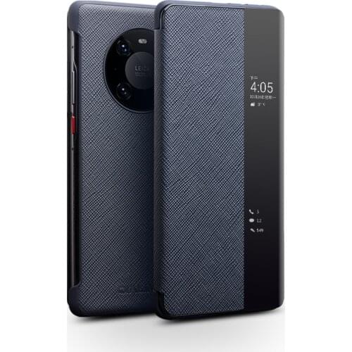 QIALINO Luxury Genuine Leather Flip Cover for Huawei Mate 30 Mate 40 Pro+ Plus Fashion Smart Window Case for Huawei P30 P40 Pro