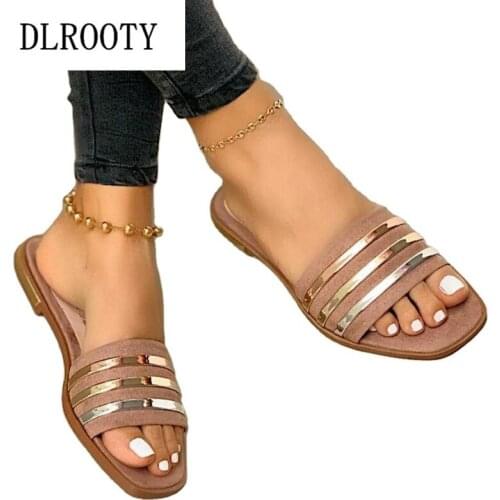 Women Sandals Slippers Flip Flops Summer Fashion Flats Non-slip Shoes Platform Peep Toe Slides Lady Casual Big Size 35-43