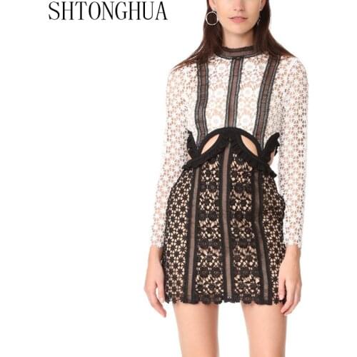 SHTONGHUA Summer Dresses With Lace