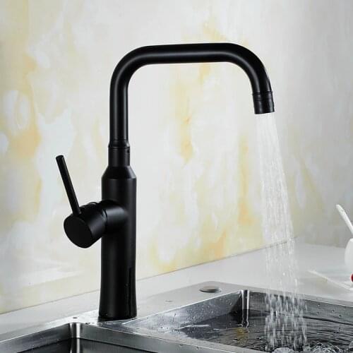 Kitchen Faucet Cold And Hot Water Black/Nickel/Chrome Brass Kitchen Sink Faucet Single Handle Deck Mounted Flexible Mixer Taps