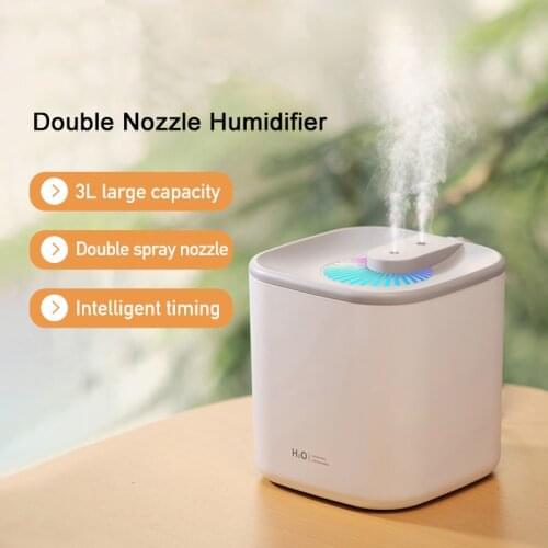 3L Air Humidifier Essential Oil Aroma Diffuser Double Nozzle With Coloful LED Light Ultrasonic Humidifiers Aromatherapy Diffuser