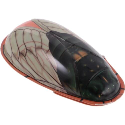 Vintage Metal Tin Cicada Model Toy for Home Shelf Desk Decor Collectibles
