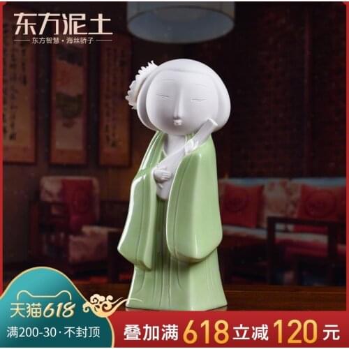 Oriental clay ceramic beauty place Chinese ladies sitting room TV cabinet/yun tang ZanHua ladies D42-101