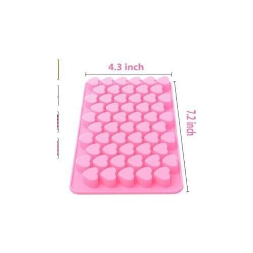 Xcellent Global Mini Heart Shape Silicone Ice Cube / Chocolate Mold Pink