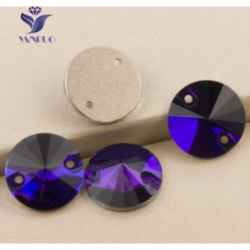 YANRUO 3200 Rivoli Purple Velvet Sew On Strass Stones And Crystals DIY Crystals Sewing Craft Sewing Rhinestone For Clothes