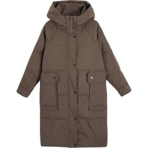2020 Large Winter Down Jacket Jacket Loose Warmth Thickening Womens Parka Hooded Long Women Thickening