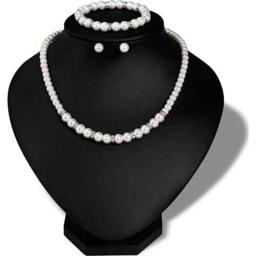 Lady Girl Wedding Bridal Faux Pearl Necklace Earrings Elegant Jewelry Set Gift New Chic
