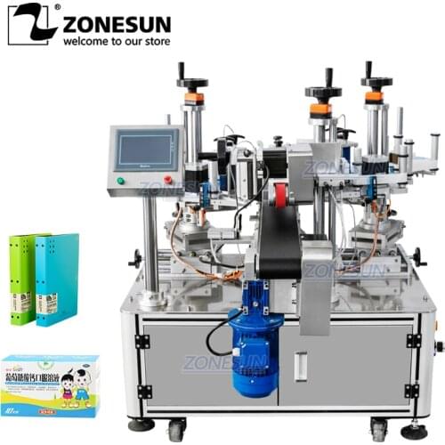 ZONESUN ZS-TB833D Double Size Folding Carton Anti Tamper Adhesive Sticker Packing Automatic Sealing Corner Labeling Machine