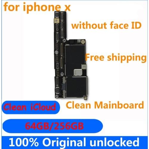 100% tested working 64GB motherboard for iphone X without face ID 256GB Factory unlocked mainboard with IOS system logic board