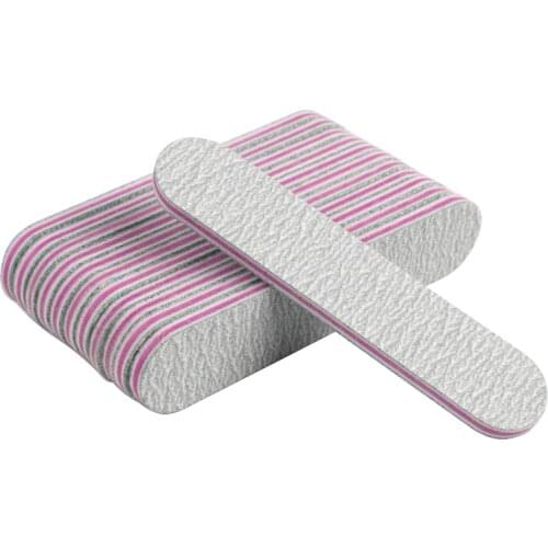 20Pcs/lot Sandpaper Mini Nail File 100/180 Double Sided Sanding Buffer Block Grey Nail Files For UV Gel Polish Manicure Tools