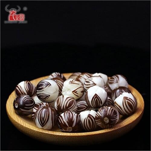 20PCS Natural Palm Fruit bead Hand-carved lotus beads flowers beads for jewelry making Yoga bracelet necklace bodhi DIY beads