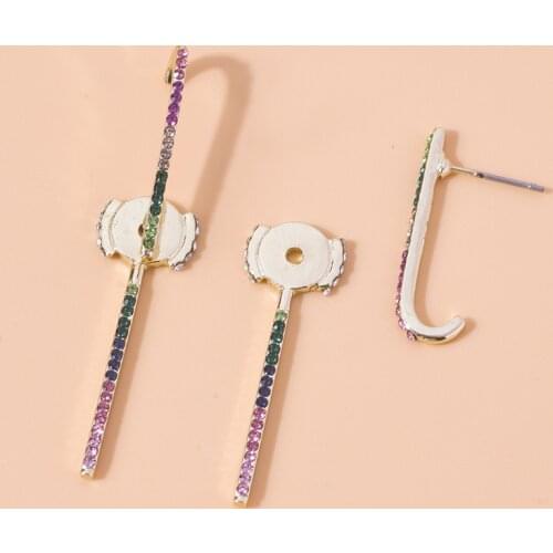 2020 Fashion Rhinestone Inlay Front and Back Womens Earrings Girls Simple Jewelry Gifts Earring for Women Piercing Clip Earings