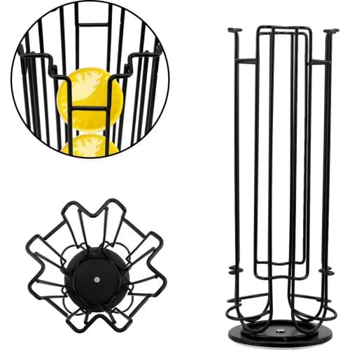 2021 New Style 24cups Rotatable Coffee Pod Holder Capsule Display Capsule Rack Stainless Steel Tower Stand Storage Shelves