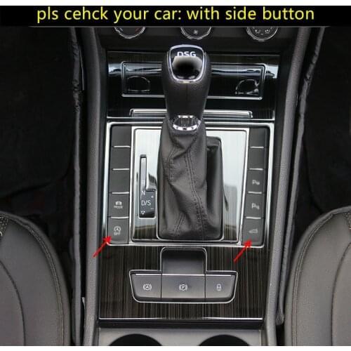 4pcs for SKODA superb AT 2016-2018 Gear panel WITH Both sides button Decoration frame Stainless steel