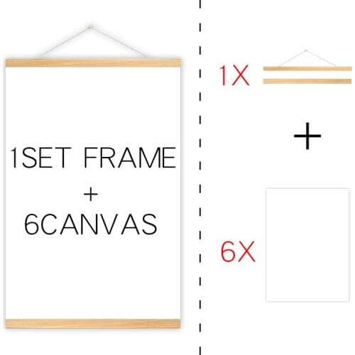 6 Pieces White Blank Cotton Canvas With Wooden Frame For Scroll Oil Painting DIY Hand-painted Drawing Poster