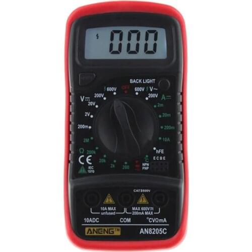 ANENG AN8205C Digital Multimeter AC/DC Ammeter Volt Ohm Tester Meter Multimetro With Thermocouple LCD Backlight Portable