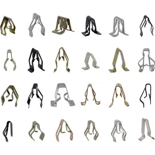 Car Metal Rivet Clip Navigation Radio DVD Sound CD Dashboard Center Console Panel Auto U Type Iron Clamp Fastener Snap Button