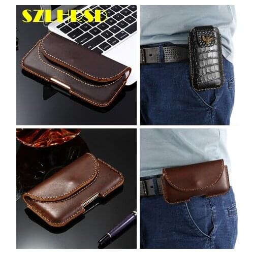 Genuine Leather Phone Pouch Belt Clip Bag for Blackview P10000 Pro A20 Case with Pen Holder Waist Bag Outdoor Sport Phone Cover