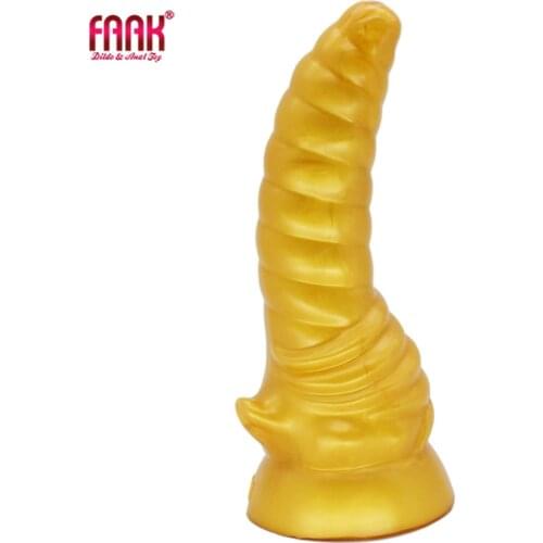 FAAK curved golden dildo premium sex toys silicone large anal plug adult products butt Vagina Masturbate Male prostate Massage