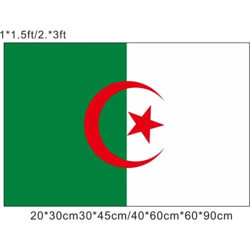 KAFNIK,free shipping 20*30cm/30*45cm/40*60cm/60*90cm small flags Algeria flag for Countries World Event Decorative Flags