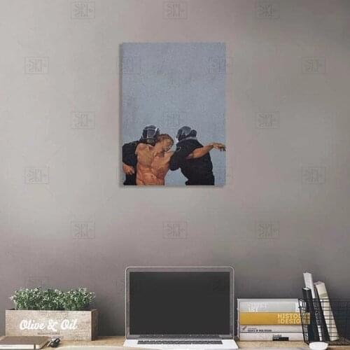 Canvas Hd Prints Creation of Adam Pictures Wall Art Classical Painting Home Decor Nordic Modular Funny Poster Living Room Frame