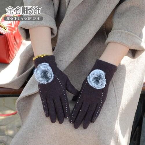 Cashmere Gloves Ladies Fashion Plush Gloves Warm Driving Wool Gloves Gloves Women Pink Gloves Gloves Work Gloves Black