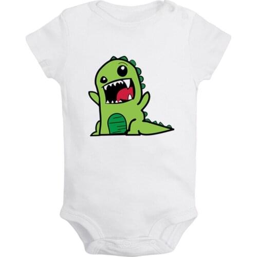 Cartoon Cute T-Rex dinosaur Newborn Baby Girl Boys Clothes Short Sleeve Romper Jumpsuit Outfits 100% Cotton