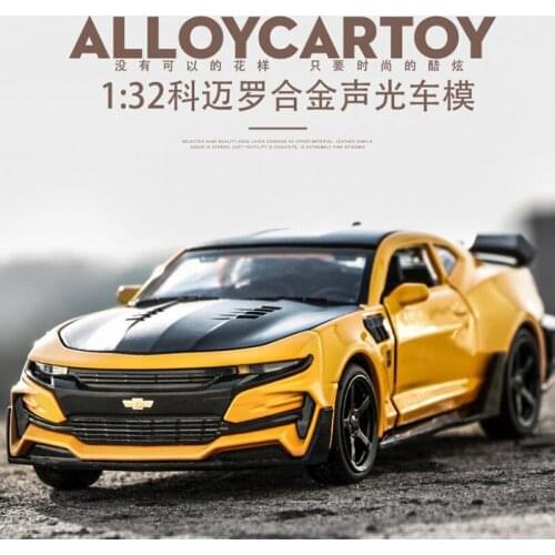 1:32 Chevrolet Camaro High Simulation Alloy Car Model Metal Die-Cast Collection Sound And Light Pull Back Childrens Toys Cars