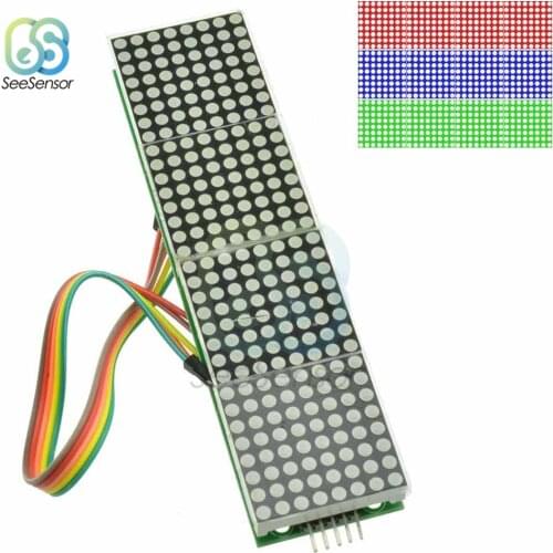 Max7219 Dot Matrix Module Control Single Chip Microcomputer Module 4-in-1 Display Send 5P Line Red/Green/Blue