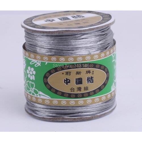 Wholesale 80M/Spool 1.5MM Grey Braided Nylon Chinese Knot Cord Macrame Handmade Beading Satin Shamballa Gray String Thread Rope