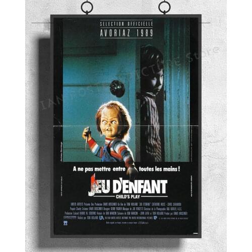 NJ711 CHILDS PLAY Movie Classic Version Chucky Wall Sticker Silk Poster Art Home Decoration