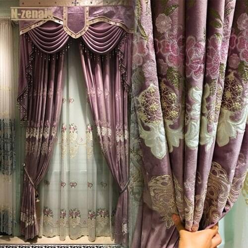 2021 New Curtains for Living Room High-end European Embroidery Door Velvet Classic Luxury Villa Curtains for Bedroom Windows