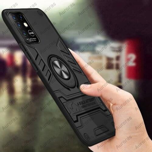 Auroras Shockproof Rhinoceros Armor Case For Infinix Note 8 Case Finger Ring Magnetism Holder Case For Infinix Note 8 Cover