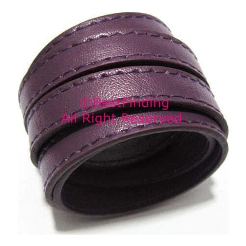 10x2mm Purple leather cord Stitched 10mm flat leather cord stitch leather