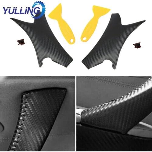 YULLING Interior Door Handle Hand Sewing Micro Leather Door Panel Pull Handle Cover Frame for BMW 3 Series E90 e91 E93 05-12