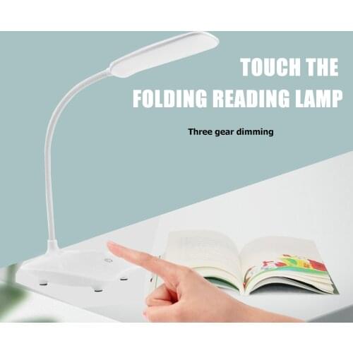 Foldable Dimmable Touch Desk Lamp DC 5V USB Powered Table Light 6500K Portable Night Lamp LED Eye Protection Light