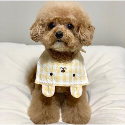 INS Korea cute dog cat rabbit bib pet saliva towel Bichon Teddy Hiromi bib cat