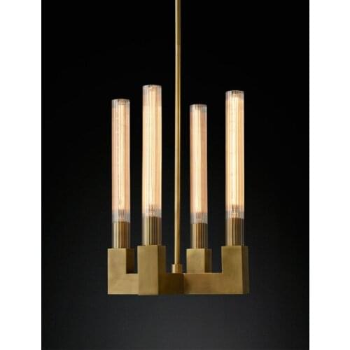 Modern postmodern Nordic simple fashion glass square sample room hotel living room dining room personalized Chandelier